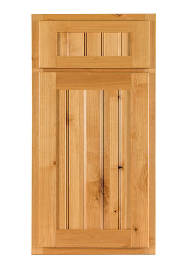 River Woodworking Knotty Alder S-R Beaded Flat Panel Cabinet Door