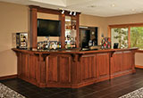 River Woodworking Bar with Chairs Removed