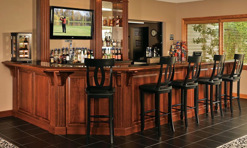 River Woodworking Custom Bar with Corbels
