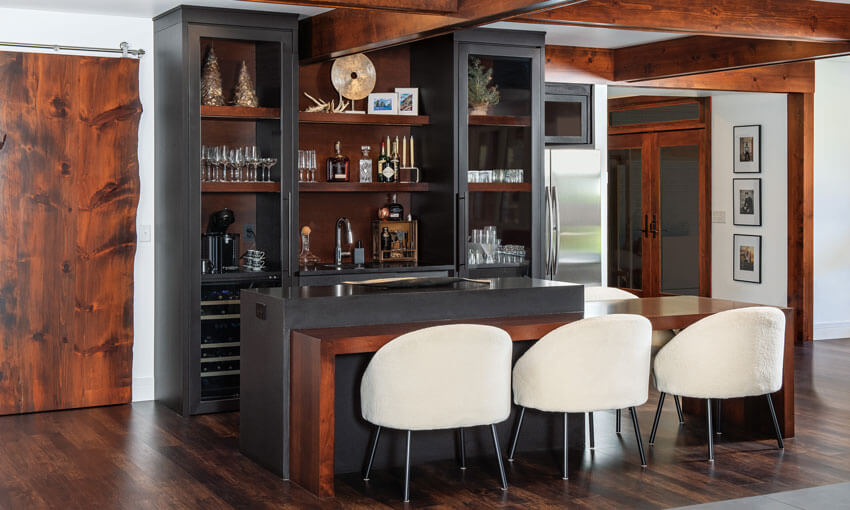 River Woodworking Frameless Euro Style Bar Cabinetry 1