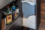 River Woodworking Frameless Euro Style Bar Cabinetry Island Trash Can Pull Out