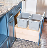 River Woodworking Blue Island Kitchen Cabinets Trash Cans