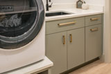 River Woodworking Clean Contemporary Slab Door Laundry Room Cabinetry 2